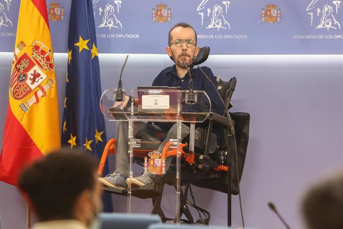 El portavoz de Unidas Podemos en el Congreso, Pablo Echenique, en el Congreso