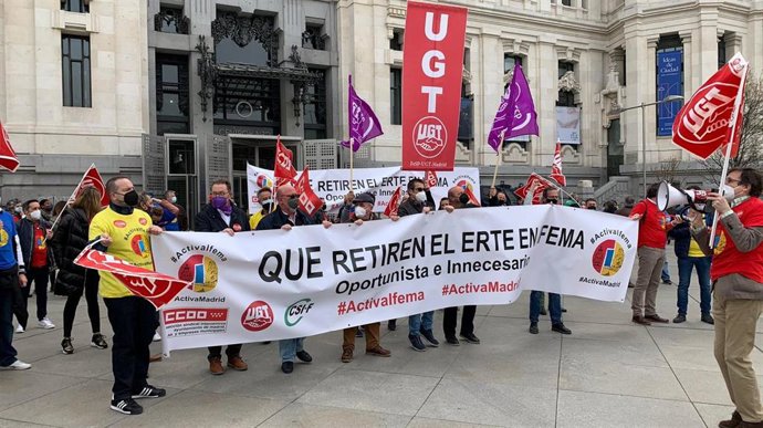 Trabajadores de Ifema se concentra en Cibeles contra un ERTE "mal planteado"