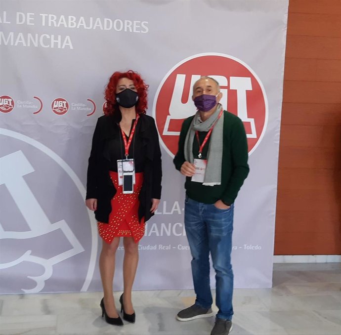 Olga Arribas y Pepe Álvarez en el Congreso de UGT Castilla-La Mancha