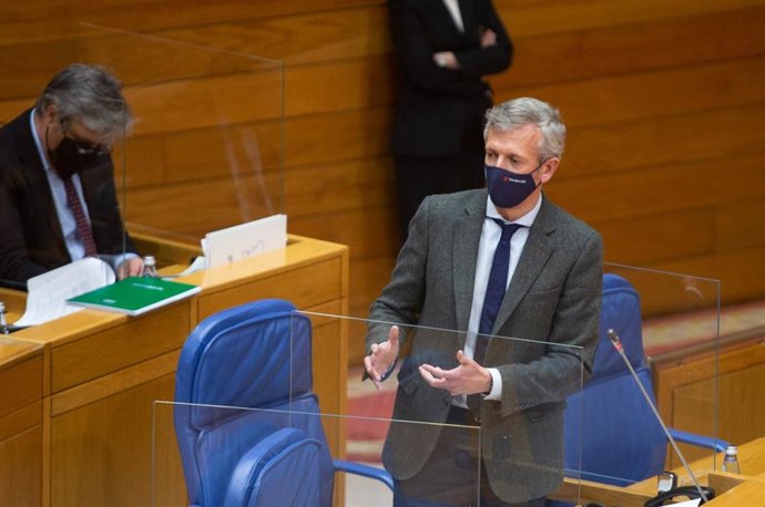 El vicepresidente primero, Alfonso Rueda, en el pleno de la Cámara