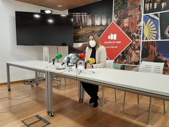 Archivo - La alcaldesa de Lugo, Lara Méndez, en rueda de prensa.