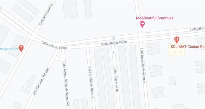 Imagen de la calle Alfonso Eanes de Ciudad Real en Google Maps