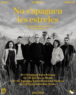 El artista valenciano Xavi Sarri abrirá, el próximo 30 de abril en el Teatro Principal de Valncia, la gira de su nuevo espectáculo, 'No s'apaguen les estreles', que se presenta en formato de concierto-documental.