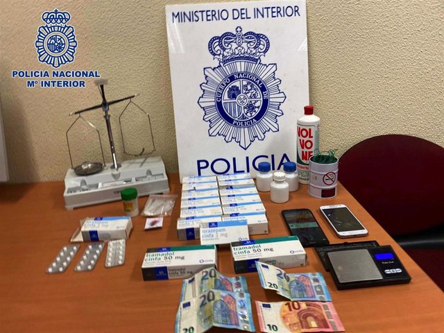 Imagen de la droga intervenida en el  punto de menudeo de droga en Palencia.