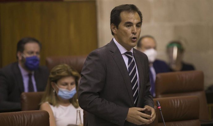 Archivo - El portavoz parlamentario del PP-A, José Antonio Nieto, en una foto de archivo en el Pleno del Parlamento.