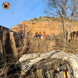 Accidente de un camión de harina en el rincón de Ademuz