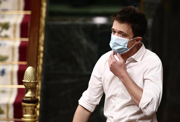 El líder de Más País, Íñigo Errejón, durante una sesión de Control al Gobierno en el Congreso de los Diputados, en Madrid, (España), a 24 de febrero de 2021.