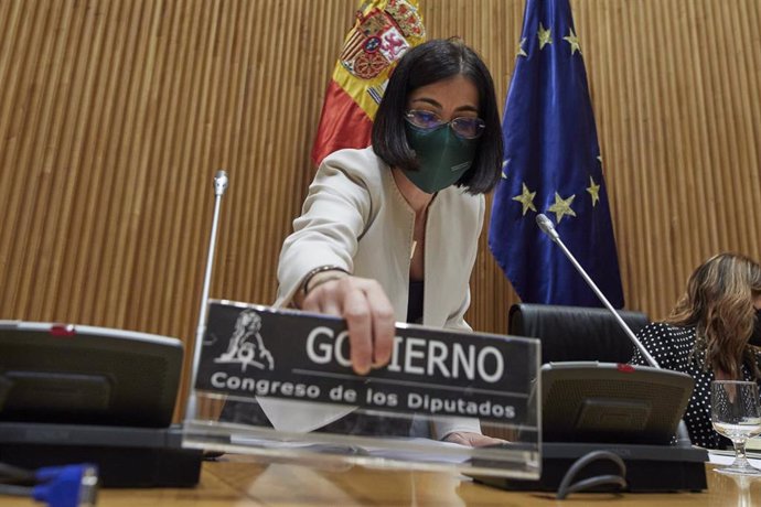 La ministra de Sanitat, Carolina Darias, compareix en la Comissió de Sanitat i Consum a la Sala Ernest Lluch del Congrés dels Diputats, a Madrid, (Espanya), a 11 de mar de 2021. En la sessió, Darias explicar les línies generals que té previst