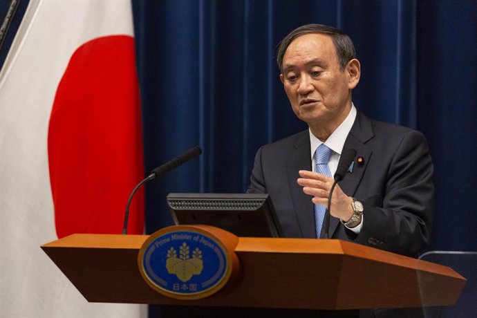 05 March 2021, Japan, Tokyo: Japan's Prime Minister Yoshihide Suga speaks during a press conference on coronavirus (COVID-19) situation. Photo: -/Pool via ZUMA Wire/dpa