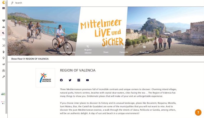 La Comunitat Valenciana participa, a través de un estand virtual organizado por Turisme, en la edición virtual de la ITB de Berlín