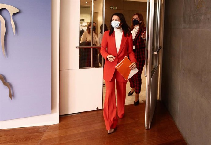 La presidenta de Ciudadanos, Inés Arrimadas, en el Congreso de los Diputados.