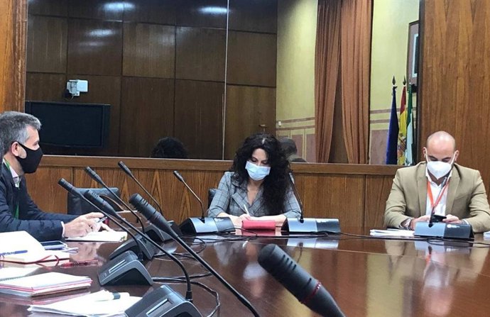 El presidente del IPBS, Francisco Ángel Sánchez (izda.), en su reunión con la consejera de Igualdad y Políticas Sociales, Rocío Ruiz.