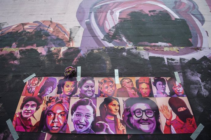 Mural feminista de Ciudad Lineal que amaneció vandalizado el 8M
