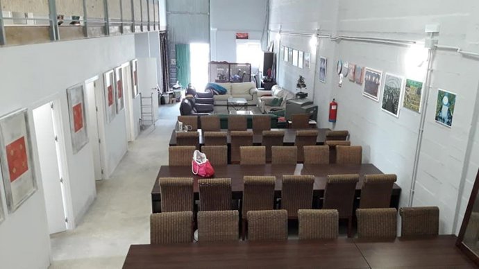 Interior del albergue.