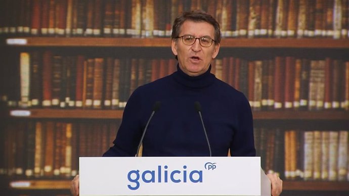 El presidente del PP de Galicia, Alberto Núñez Feijóo, durante el Comité Ejecutivo del partido el 13 de marzo de 2021.