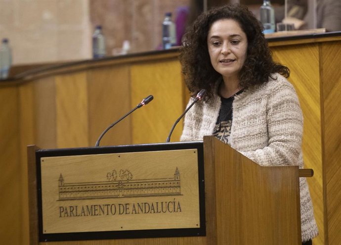 La portavoz del grupo parlamentario Adelante Andalucía, Inmaculada Nieto, en una foto de archivo en el Pleno del Parlamento.
