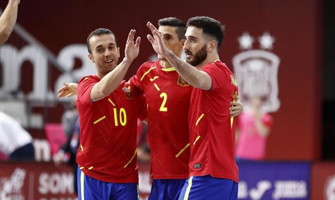 Archivo - Triunfo de la selección española de fútbol sala sobre Letonia (7-0) en la primera jornada de la fase de clasificación para la Euro 2022 de los Países Bajos, en un partido disputado en el Pabellón de la Ciudad del Fútbol de Las Rozas