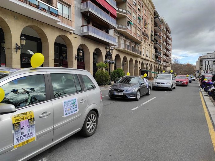 Caravana de interinos en Logroño
