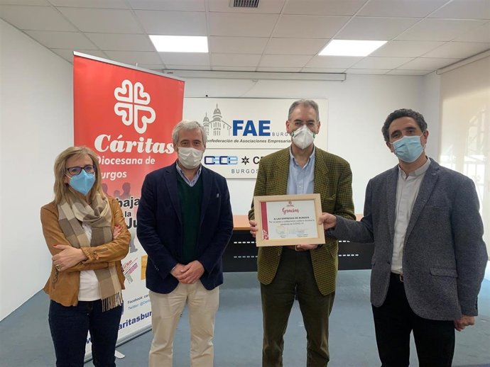 Homenaje de Cáritas a los empresarios de Burgos.