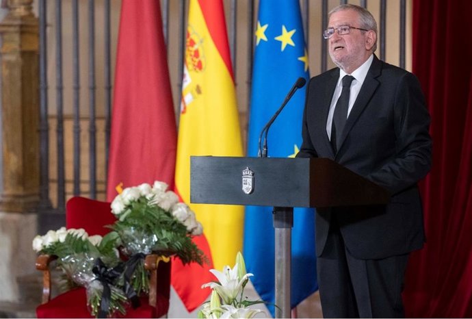 Archivo - El presidente de la Asamblea Regional, Alberto Castillo, en el acto institucional del Día de la Región de Murcia 2020