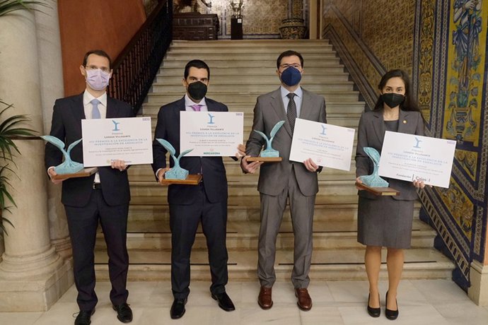 Eleonora Viezzer, Gregorio Egea, Iván Maza y Alberto Romero, VII Premios Manuel Losada Villasante.