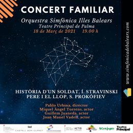 Imagen del cartel del concierto familiar que ofrecerá la Sinfónica de Baleares este jueves en el Teatre Principal de Palma.