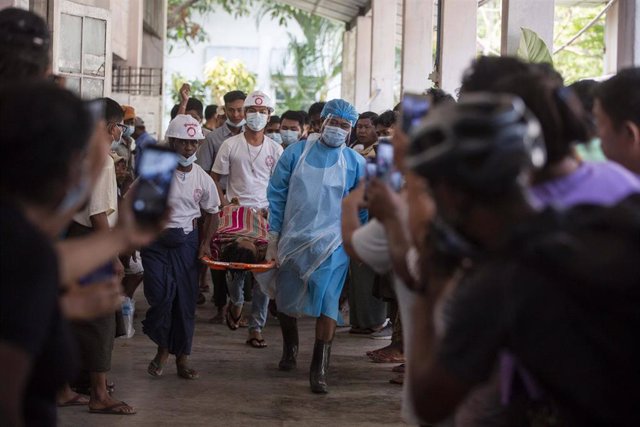 Uno de los manifestantes muertos en Rangún durante la represión de las protestas contra el golpe de Estado en Birmania