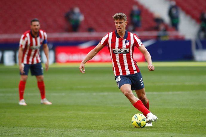Marcos Llorente of Atletico de Madrid in action during the spanish league, La Liga Santander, football match played between Atletico de Madrid and Real Madrid at Wanda Metropolitano stadium on March 7, 2021, in Madrid, Spain.