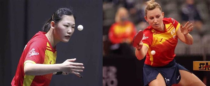 Las jugadoras españolas de tenis de mesa María Xiao y Galia Dvorak