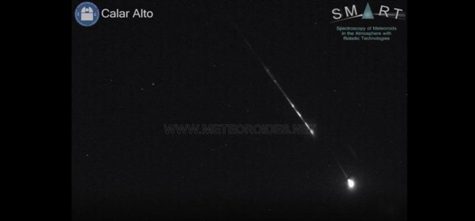 Bólido detectado sobre el mar de Alborán