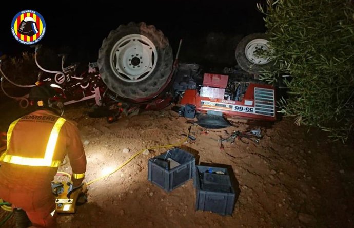 Accidente con un tractor