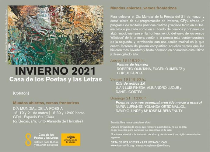 Programa de recitales por el Día Mundial de la Poesía