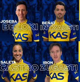 Beloki, Intxausti, Castro y Zugasti, embajadores del nuevo 'equipo KAS' en distintas carreras de ciclismo
