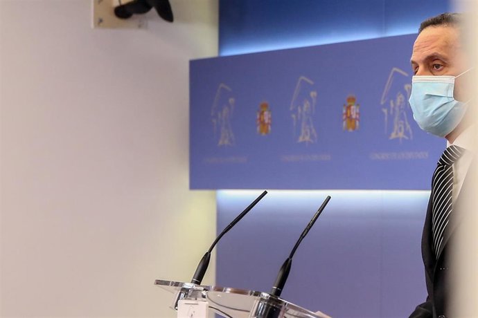 El portavoz parlamentario de Ciudadanos, Edmundo Bal, interviene en una rueda de prensa