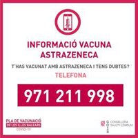 Salud habilita un teléfono de información sobre la vacunación con AstraZeneca