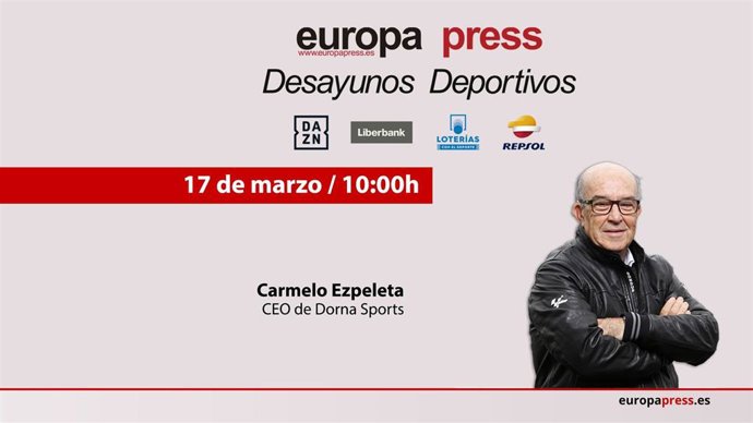 Carmelo Ezpeleta hablará del Mundial de MotoGP de 2021 en los Desayunos Deportivos de Europa Press.