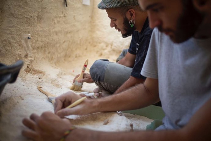 Investigadores en el yacimiento de Orce