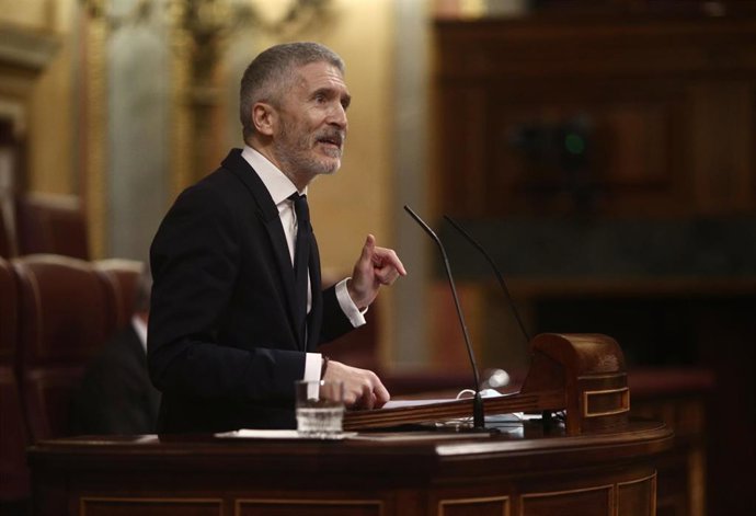 El ministro de Interior, Fernando Grande-Marlaska, durante una intervención en el Congreso