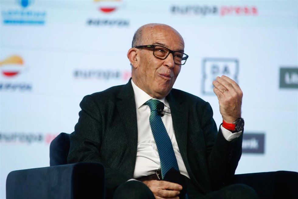 Carmelo Ezpeleta, CEO de Dorna Sports,durante el Desayuno Deportivo de Europa Press