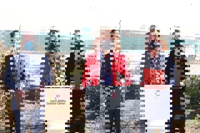 La consellera Ester Capella en la presentación de las dos nuevas cárceles en la Zona Franca.