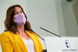 La consejera de Igualdad y portavoz, Blanca Fernández, en rueda de prensa.