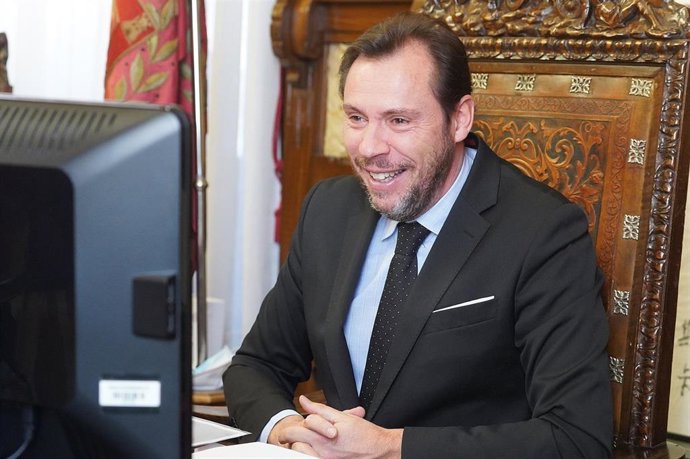 El alcalde de Valladolid, Óscar Puente, durante la reunión telemática de la Junta de Gobierno este miércoles.