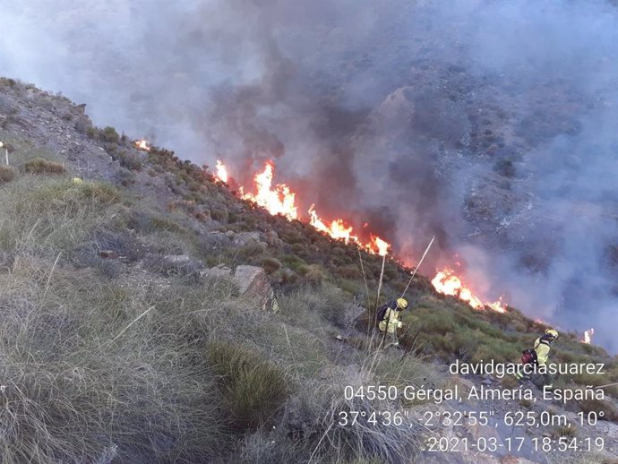 Incendio forestal en Gérgal (Almería)
