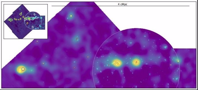 Imagen de emisión difusa de una parte de la red cósmica