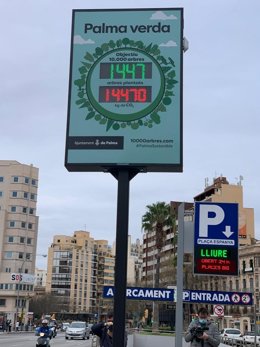 Contador de árboles en Plaza de España.