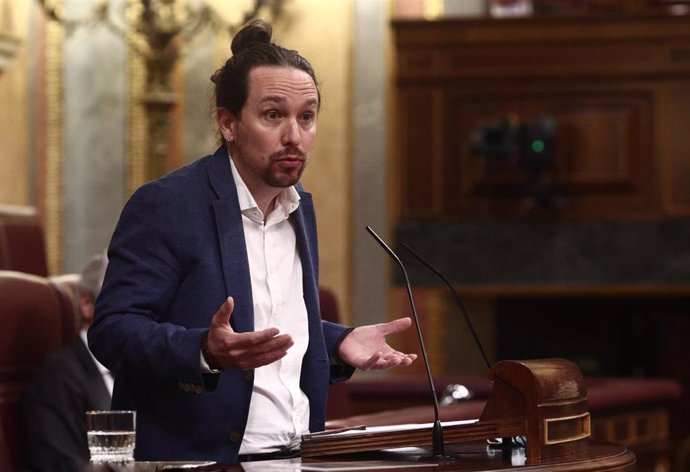 El líder de Podemos y vicepresidente segundo del Gobierno, Pablo Iglesias, en el Congreso de los Diputados.