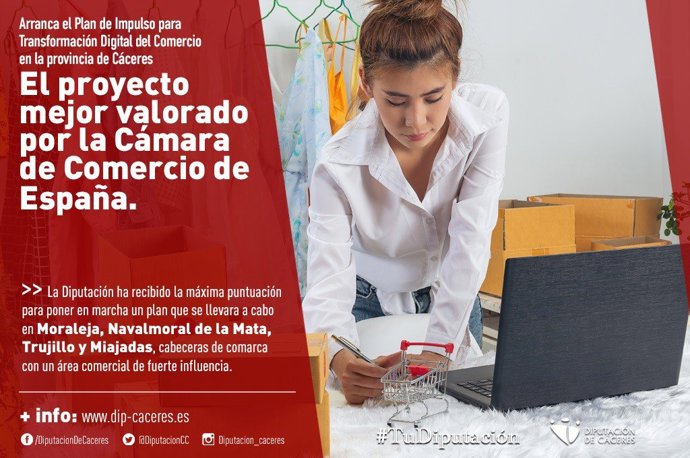 Cuatro localidades se beneficiarán del plan de impulso al comercio que pondrá en marcha la Diputación de Cáceres