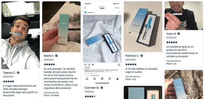 Reviews de usuarios en la página web de Hipnos