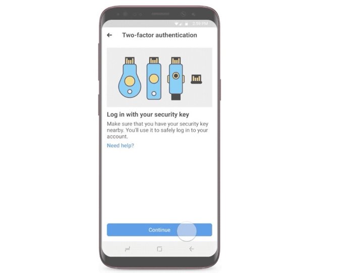 Llaves de seguridad para acceder a Facebook desde el móvil.