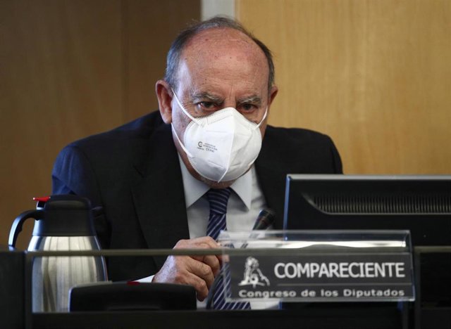 El comisario de la Policía Nacional Felipe Eduardo Lacasa Córdoba comparece en la Comisión de Investigación sobre la utilización de medios de Interior para favorecer al PP y anular pruebas en casos de corrupción, en el Congreso de los Diputados, en Madrid